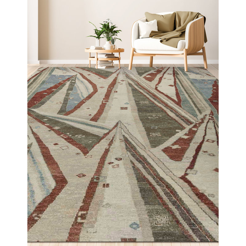 Brookhaven Abstract Area Rug in Beige/Green