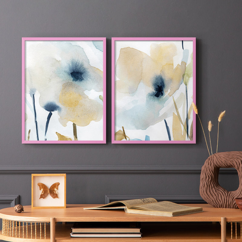 Blooming Wash I - impression encadrée de qualité supérieure - prête à être accrochée - aucun clou requis - aucun clou requis