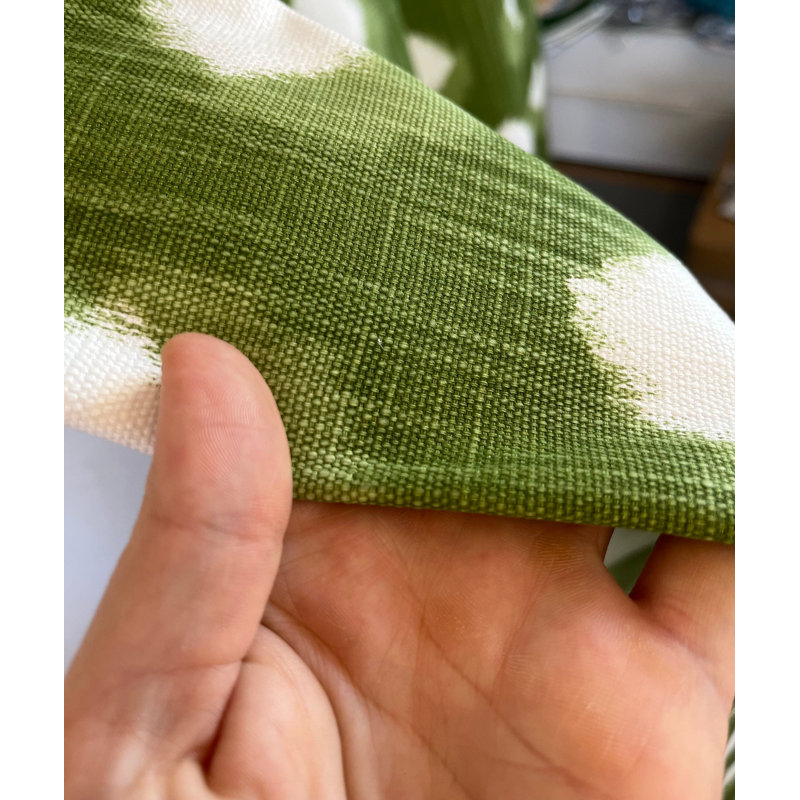 Rideaux ikat vert mousse Chartreuse, L 50 po x L 72 po