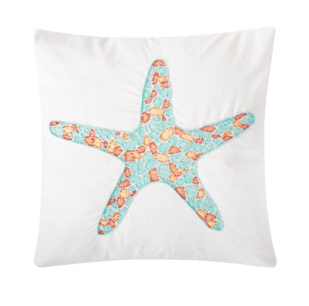 Grand Turks Grand Starfish Beaded Pillow C&F Home