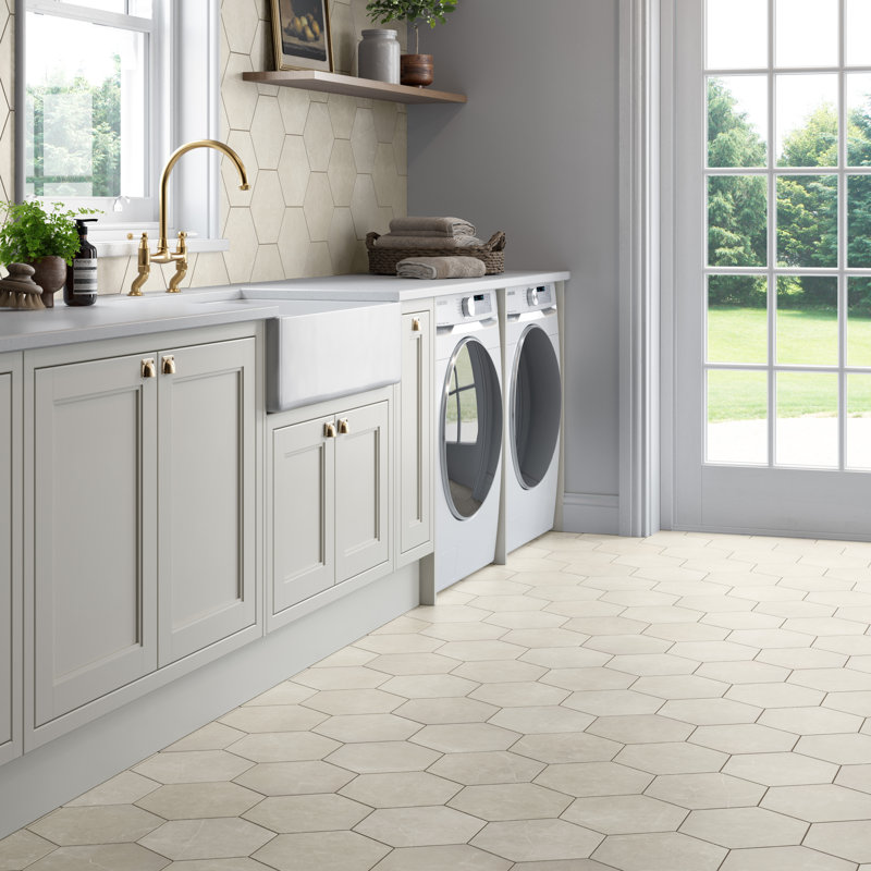 Sterlina 8 In. X 10 In. Matte Porcelain (7.38 Sq. Ft./Case), Ivory
