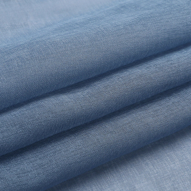 Paire de rideaux semi-transparents avec œillets Buchler, Bleu / gris