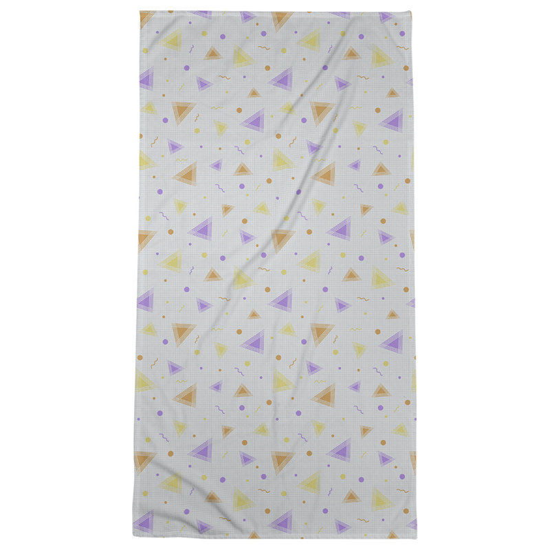 Serviette de bain rétro 90 ' ', Mauve/orange