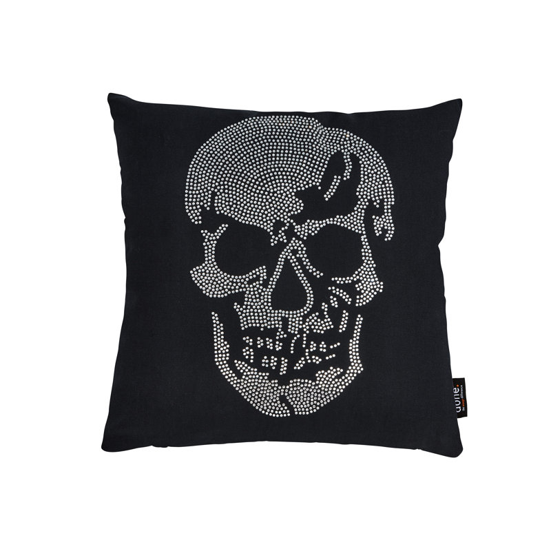 Stone Square Throw Cushion, 65 x 65cm, Black/Silver