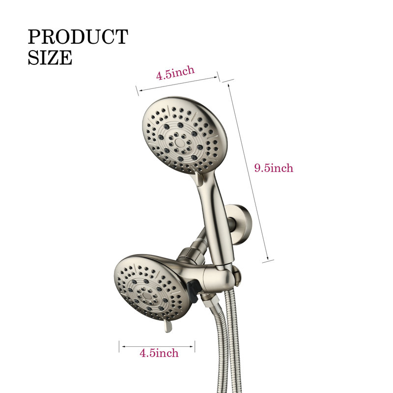 Rain Dual Shower Head 1.8 GPM GPM, Brushed Nickel