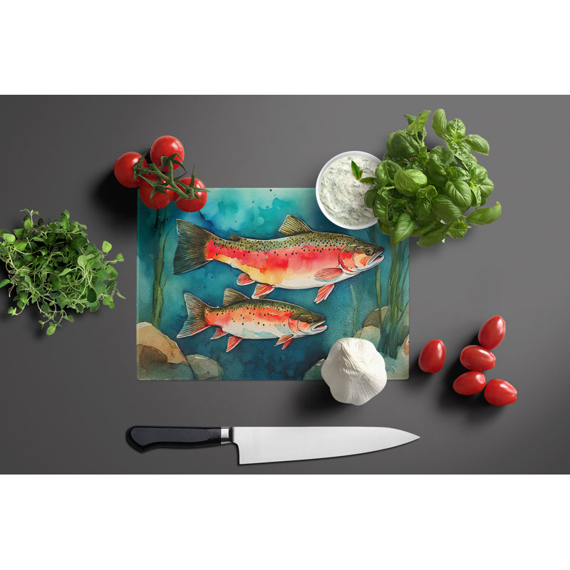 Trout Glass Cutting Board Large