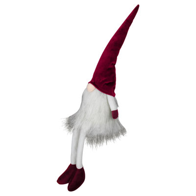 Décoration de Noël de table gnome éclairé rouge et blanc 20 po