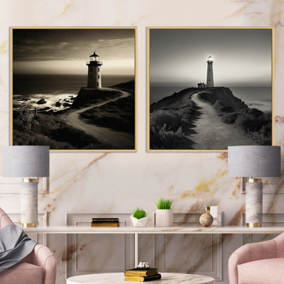 Phare noir et blanc Panorama