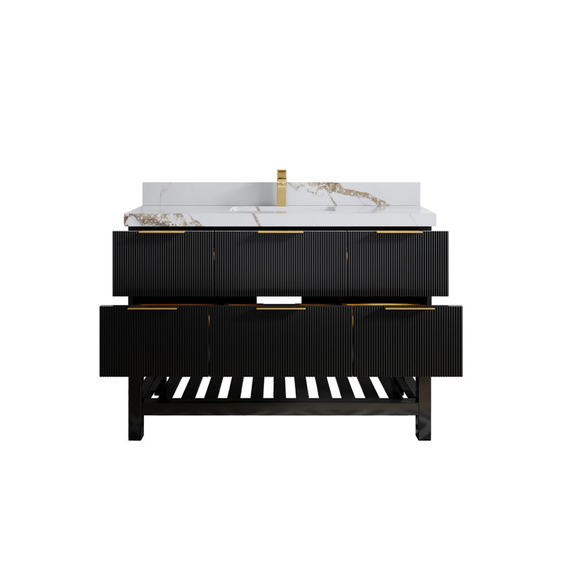 Ensemble de meuble-lavabo simple 48 po Chayil, Or Calacatta