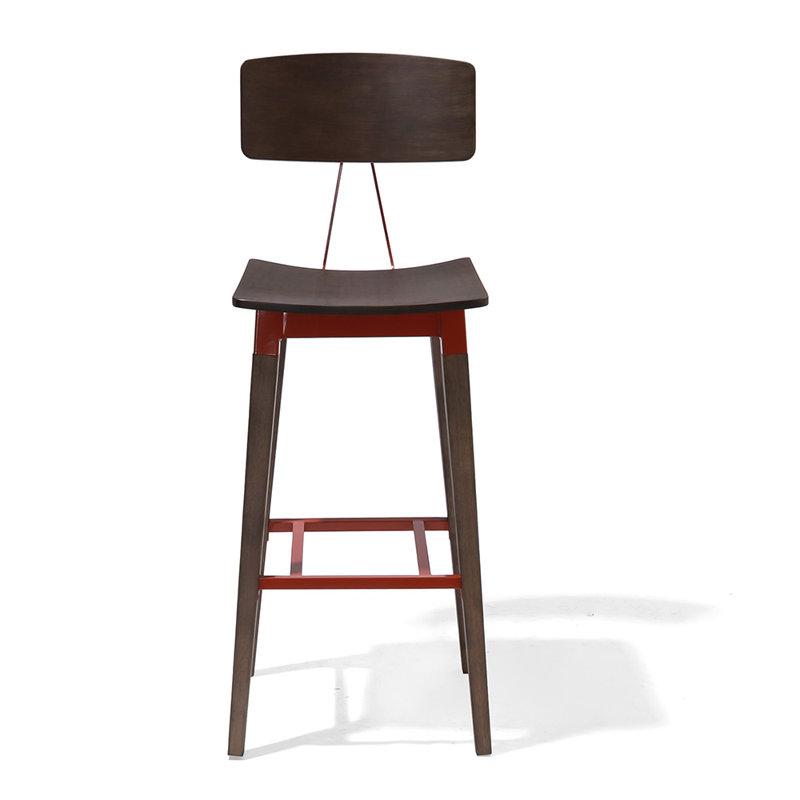 Tabouret 29,5 "Ingalls, Frêne / rouge brique
