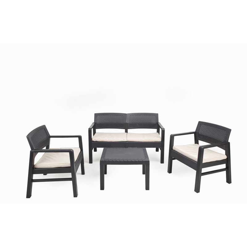 Dracen 4 Seater Sofa Set, Anthracite