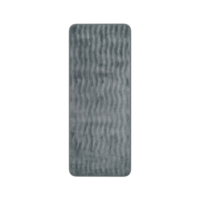 Tapis de bain long antidérapant, Platine