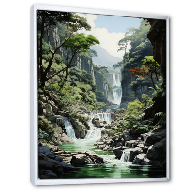 Chute d'eau sur toile, impression de paysage de la jungle du Vietnam - Vietnam Waterfall Wonder I