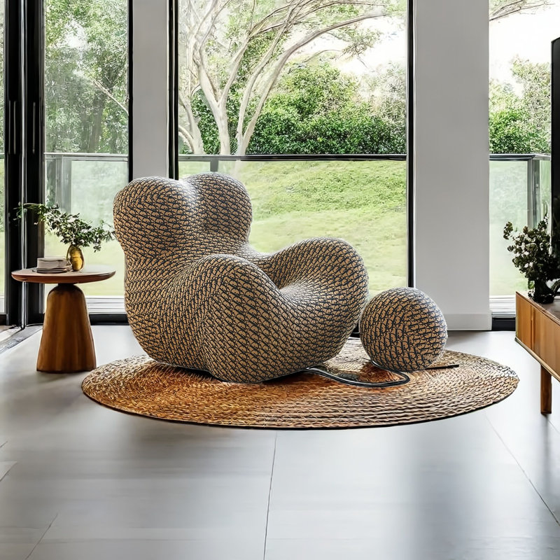 Chaise berçante moderne avec repose-pieds