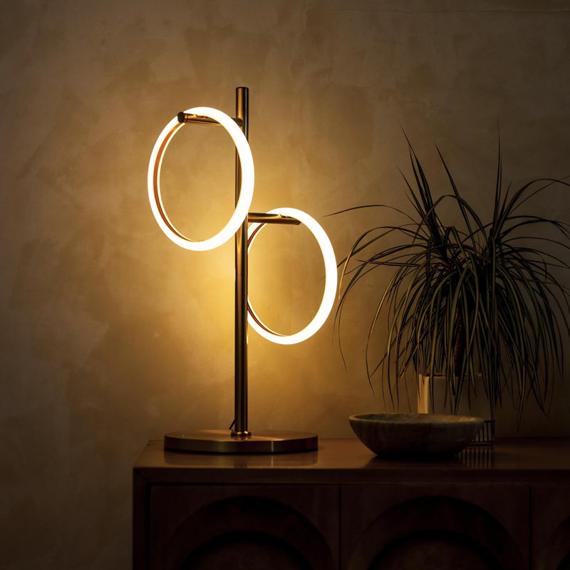 Saturn 21 in. Industrial Integrated LED Desk Table Lamp with Built-In 3-Way Dimmer