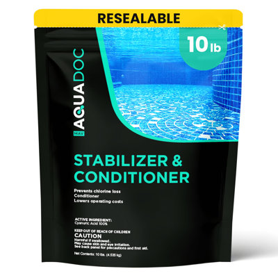 MAV AquaDoc Pool Stabilizer and Conditioner - 10lb - Cyanuric Acid Stabilizer for Swimming Pools - Pool Chemicals Made in The USA