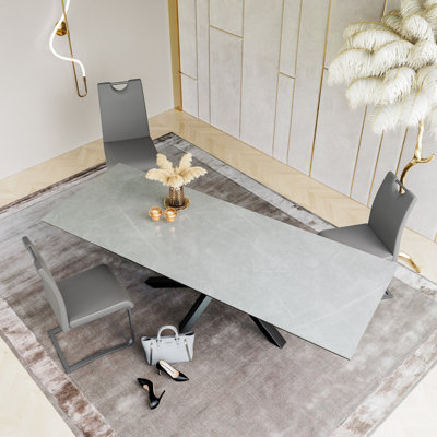 Sang Rectangular Extending Ceramic Dining Table