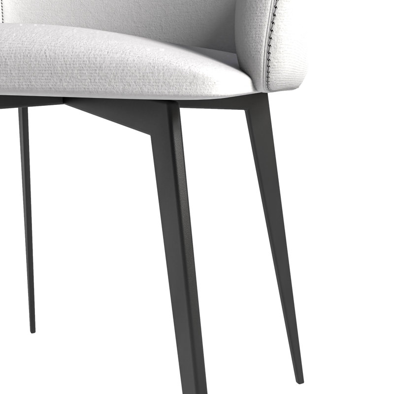Chaise de salle à manger rembourrée Khairin, 1, Blanc noix de coco