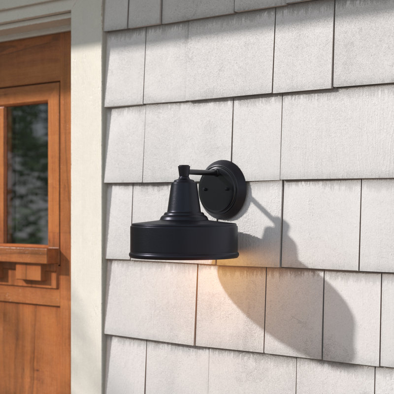 Wall Light, Black, 7.7" H x 8.5" W x 9.1" D