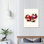 «Red Strawberry Wall Decor Girls Room - Fruit Wall Art Disco Ball», peinture sur toile, L 20 x l 16