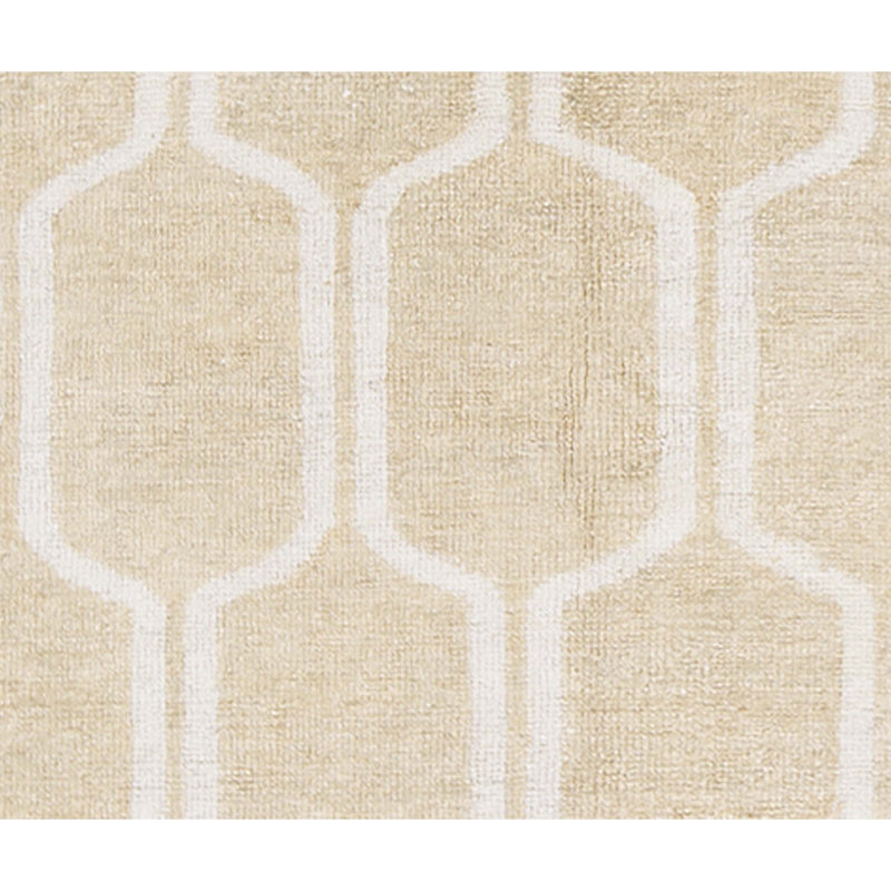 Cotton Geometric Area Rug in Gold