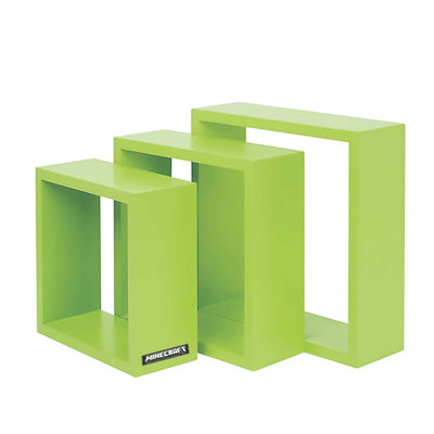 MINECRAFT 3 -Piece Square Floating Shelf