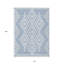 Tapis extérieur lavable à motif géométrique bleu et ivoire 10 pi x 14 pi