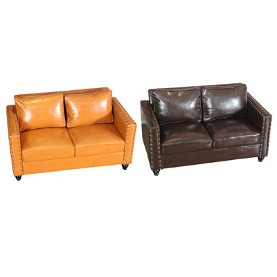 Banc rembourré en similicuir de style rétro élégant