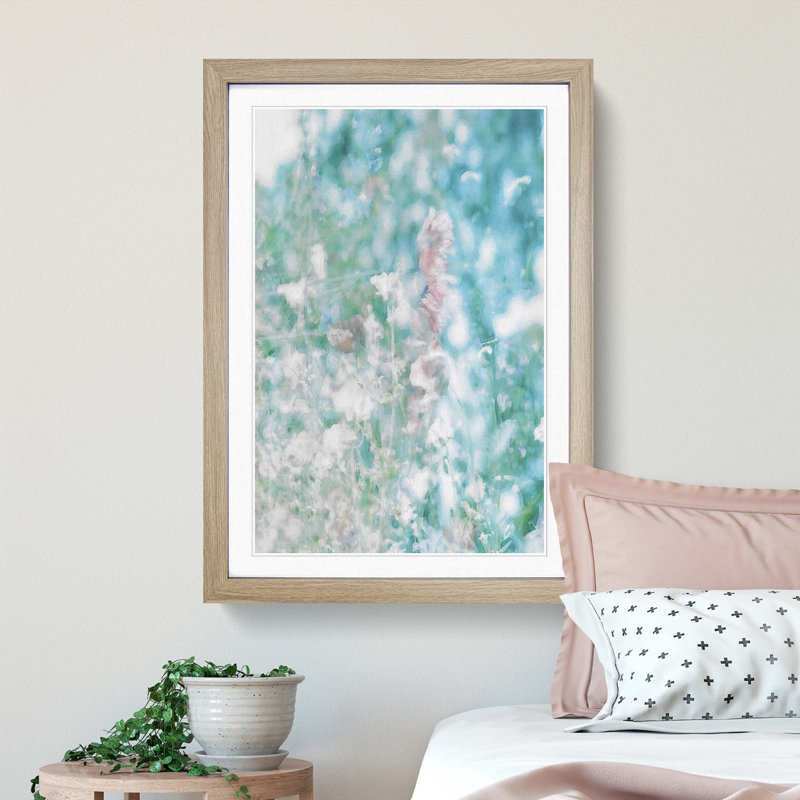 Wild Flower in Abstract - Framed Print, 60cm H x 40cm W x 2cm D, Oak