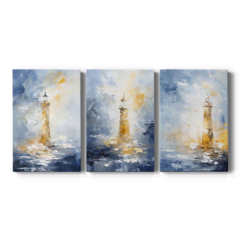 NAUTICAL Series DL III - Toile tendue avec châssis sur mesure - 3 pièces, H 12 po x l 24 po