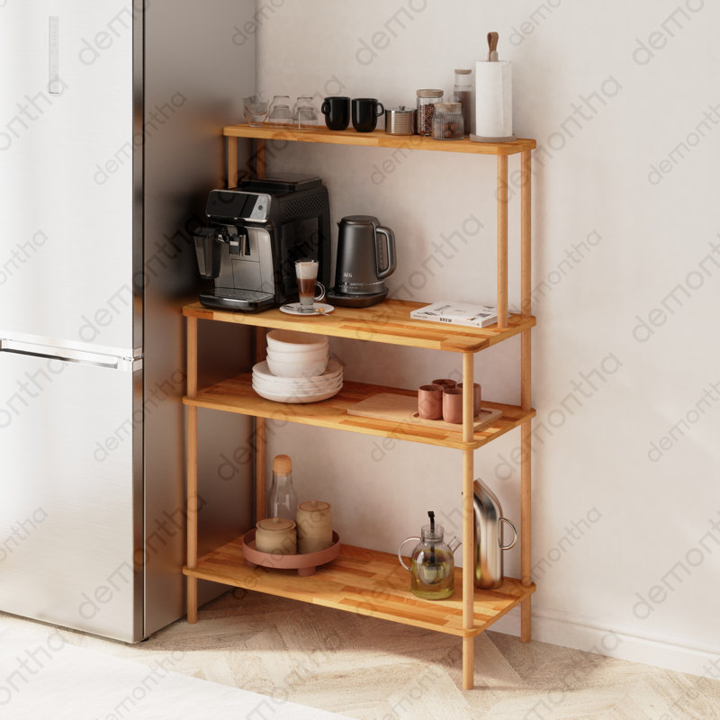 Astra 39.4" Coffee Console Table – Compact Beverage Bar With Open Shelves