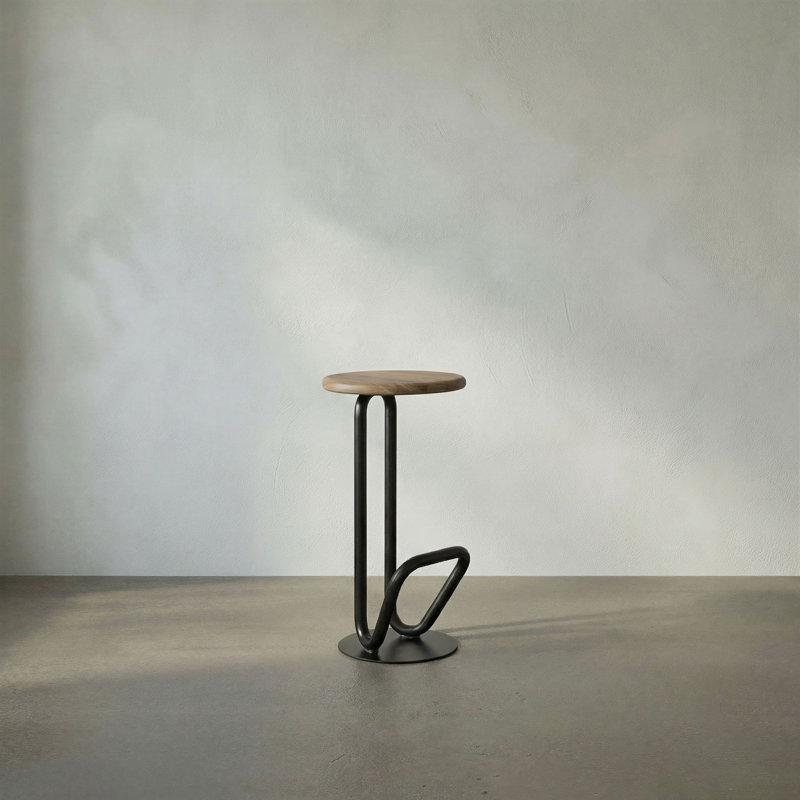 Hook Stool with Metal Frame, Bar Stool (30” Seat Height)