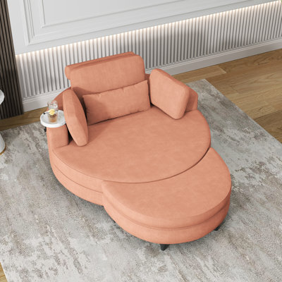 Modern 51.2” single couch soft sofa chair with footrest for living room and office