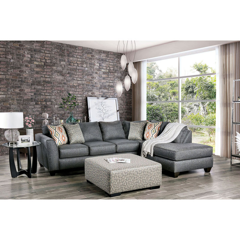 119.4" W Transitional Sectional, Gray
