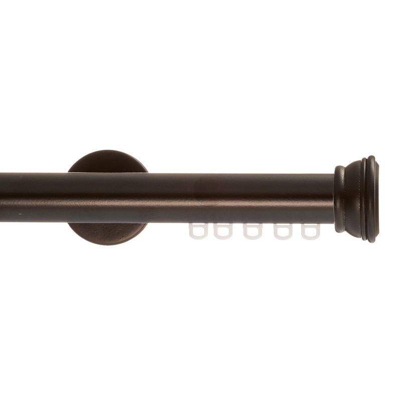 Reba Single Traverse Curtain Rod, 48", Black