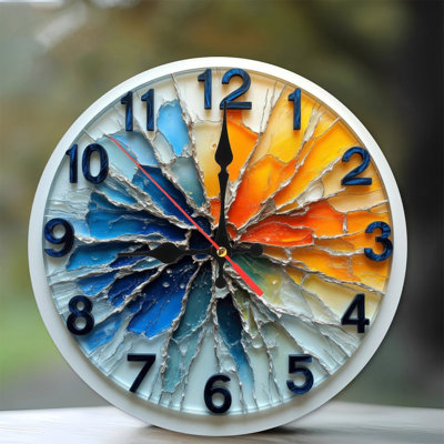 Horloge florale colorée