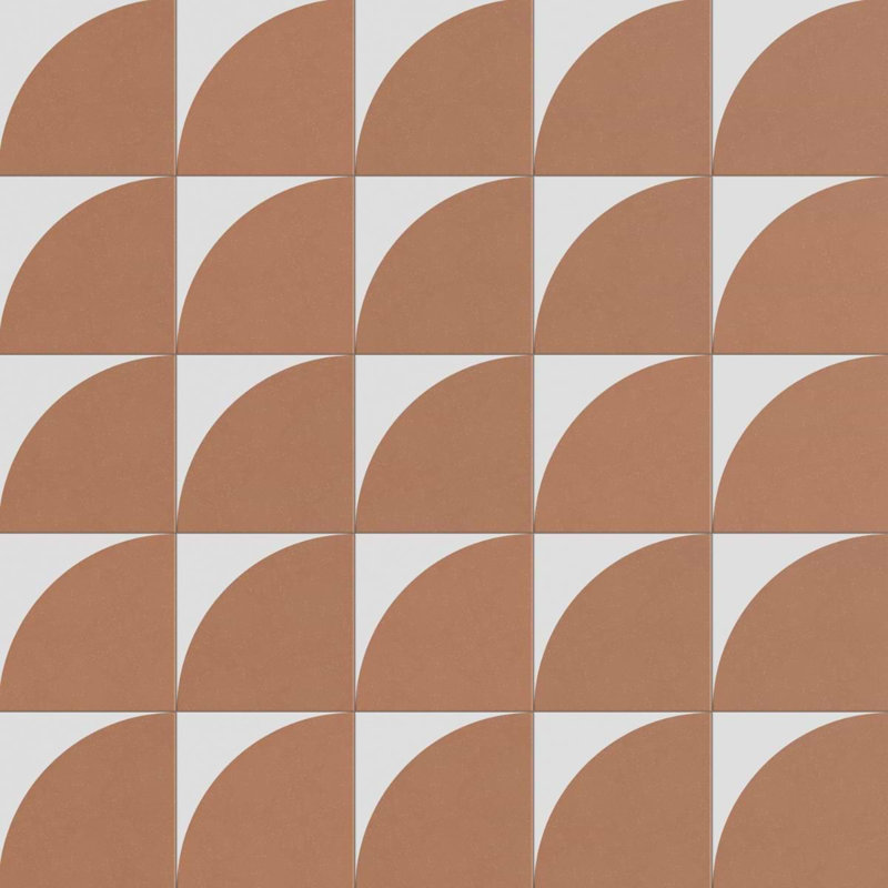 Bond Tile Stacy Garcia Victoria 8" x 8" Porcelain Encaustic Patterned Look Wall & Floor Tile, 8" W x 8" L, Terracotta