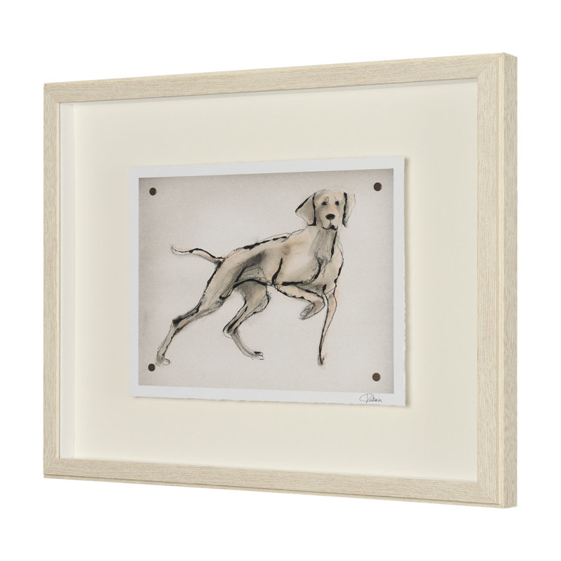 «Harilla Pup V By Studio», œuvre d'art encadrée à la main mate sous verre, H 17,5 po x l 21,5 po, Chiot ludique V