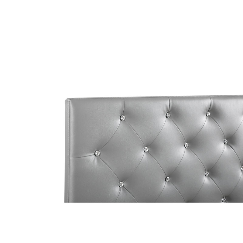 Casual Light Grey Upholstered Headboard King Size, Light Gray