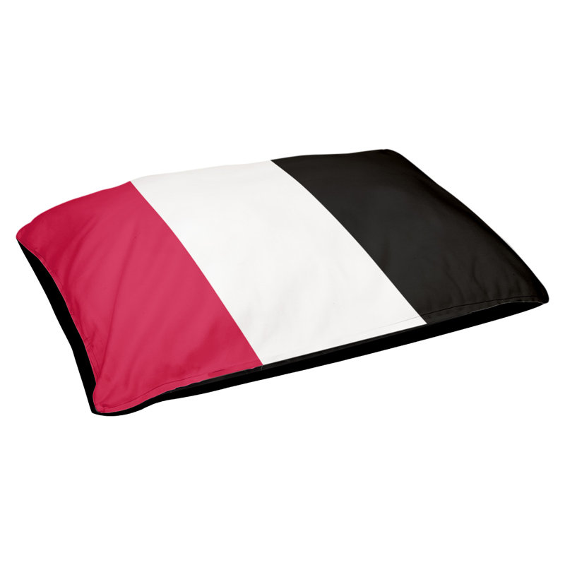 Coussin Golden State, Grand (l 40 po x P 30 po x H 14 po), Rouge / blanc / noir