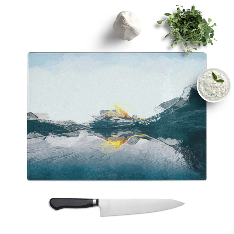 Glass Matterhorn Mountain in Zermatt in Abstract Chopping Board, 39 cm W x 28.5 cm L