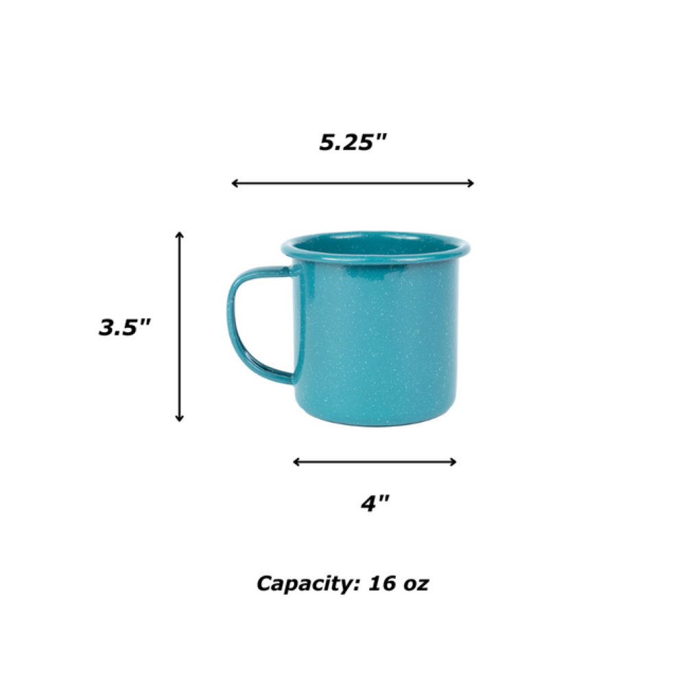 Crow Canyon Enamelware Stinson 16 Oz Large Mug, Turquoise