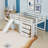 Full Size Low Loft Bed With Slide And Storage Drawers,Ladder