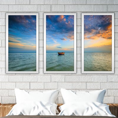 Baltic Sea at sunset - 3 Piece Picture Frame Photograph Print Set on Acrylic -  Picture Perfect International, 704-2649-1224