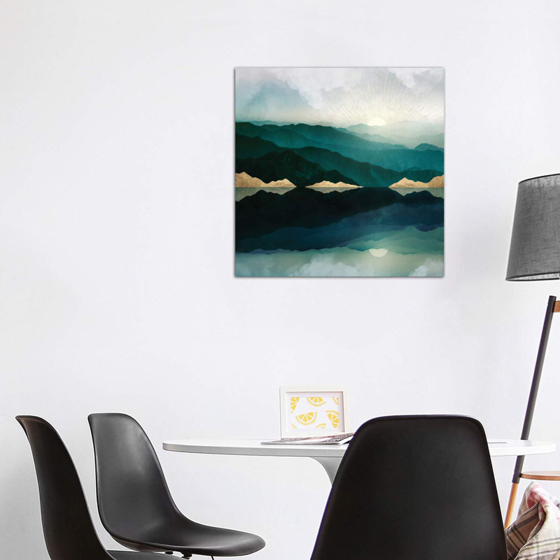 Waters Edge Reflection - Imprimé, Toile tendue, H 37 po x l 37 po x P 1,5 po