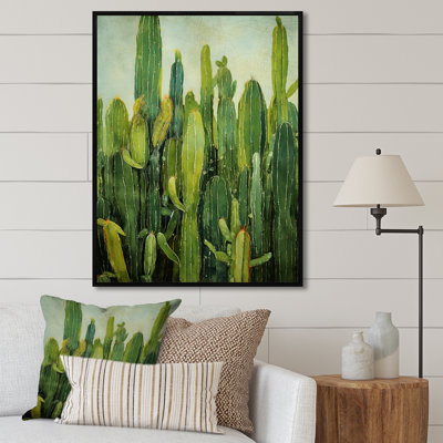 " Green Cactus Contour Collage "