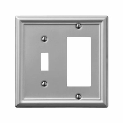 Amerelle Chelsea Brushed Nickel 2 gang Stamped Steel Decorator/Toggle Wall Plate 1 pk