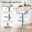 Tabourets de bar pivotants à hauteur réglable avec dossier et accoudoirs creux, tabourets de comptoir modernes en cuir synthétique et à base de métal, pour la salle à manger de cuisine-1104391225-1104391228-1081055620