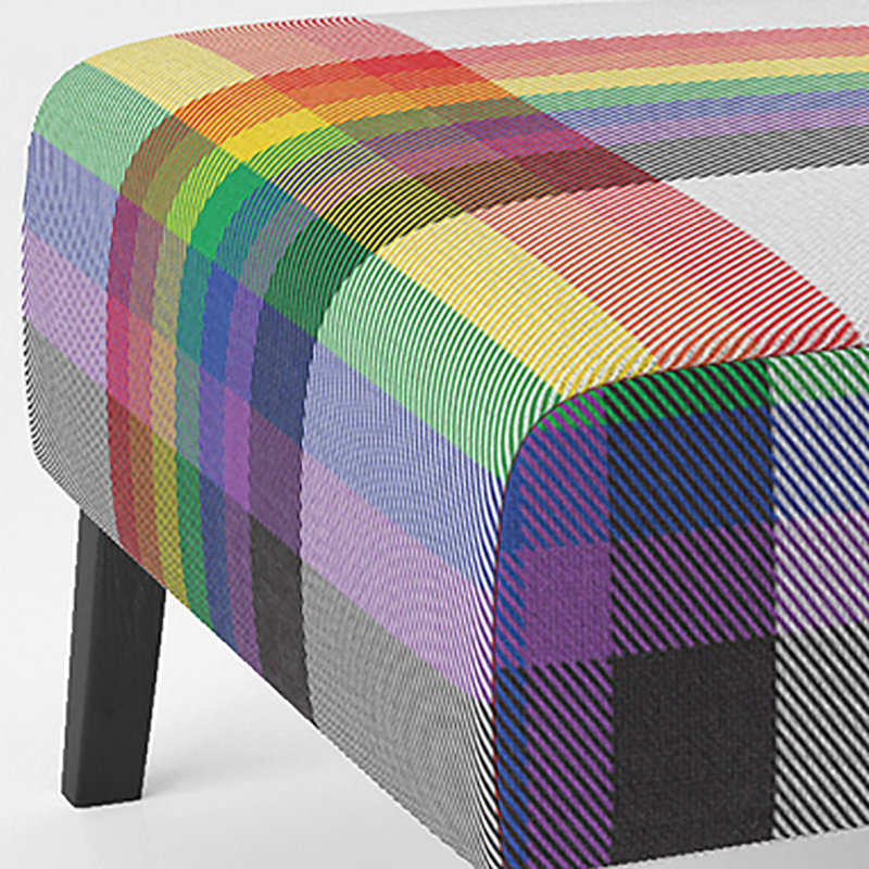 Fauteuil de chambre rembourré Rainbow Tartan