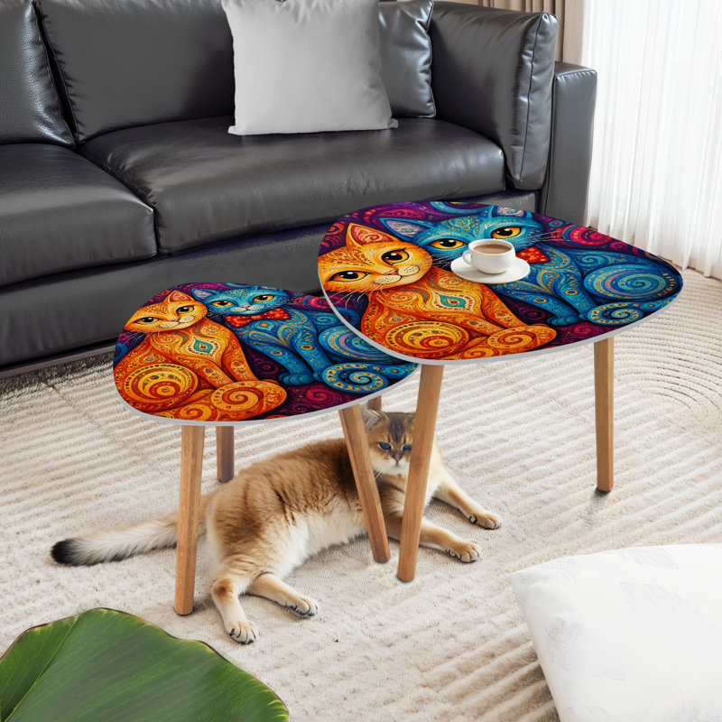 Ensemble de 2 tables basses gigognes Triangle